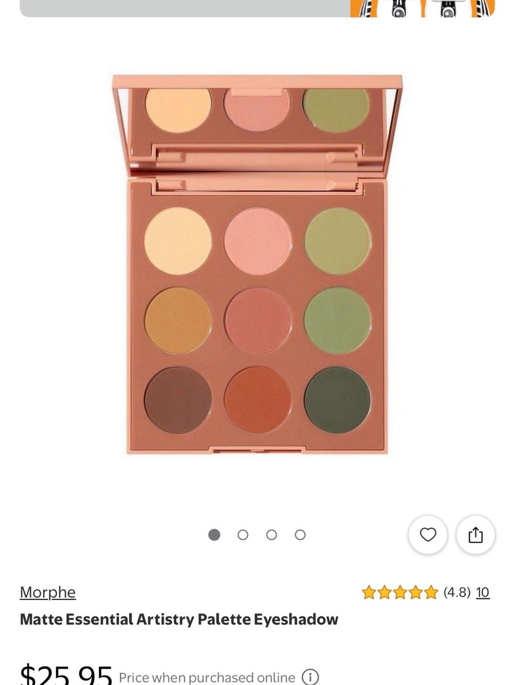 Morphe Matte Eyeshadow Palette — Cream, Pink, Olive & Brown Tones